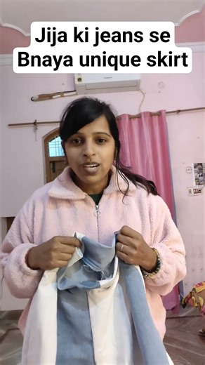 Jija Ki Purani Jeans Kaat Kar Bana Di Stylish Skirt 😱 | Jeans to Skirt Transformation ✂️👗