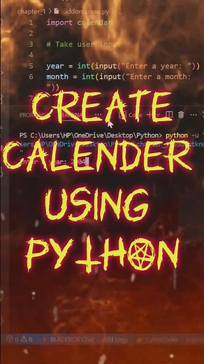📅 Make a Calendar in Python | User Input Calendar Program | GYAN CODE OFFICIAL #code10