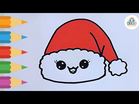 How to draw a Santa Clause Hat I Christmas Drawing For Kids ‪@kidsdrawing26‬
