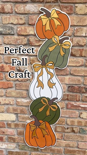 Painting cozy stacked pumpkins on wood! 🎃✨ Perfect fall DIY craft project! #fallcrafts