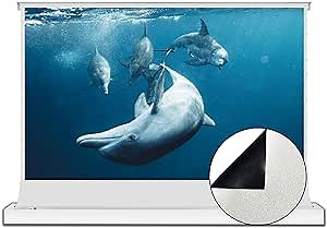 VIVIDSTORM-Screen Projector S 110 inch Motor Rollable Foldaway Portable Screen with All White Cinema PVC, 4k 3D HD Gaming/Office Room,Compatible with Standard Projector,VWSDSTWA110H