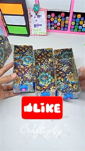 Diy Desk Organizer by cardboard || beautiful handmade Crafts #diy #youtubeshorts #art
