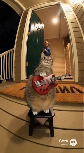 cat play bass guitar #funny #standupcomedy