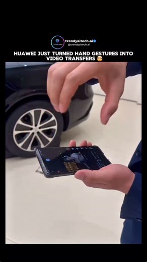 TrendyAiTech.ai on Instagram: "Huawei is showcasing gesture-based content transfer powered by AI + spatial sensing. ✨ No cables ✨ No taps ✨ No QR codes You simply point, swipe, or throw with your hand and the video jumps from your phone to another device (car screen, TV, display, etc.). 💡The system uses: AI-powered gesture recognition Motion tracking cameras & sensors Huawei’s multi-device ecosystem Source : @huawei Follow @trendyaitech.ai for daily AI & tech drops"