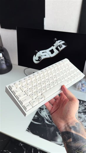 Case - Tofu 60 E-coating White Keycaps - GMK Sushi Taichi Psb - drunkdeer x60he QIAN Switch