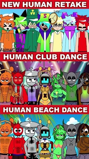 Incredibox Sprunki Pyramixed New Human Retake VS Human Club Dance VS Human Beach Dance #sprunki