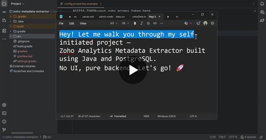 Zoho Analytics Metadata Extractor Java Backend App | David Raja posted on the topic | LinkedIn