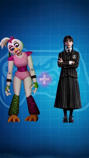 FNaF Ar Edit | Wednesday Adams + Chica = ??? | Security Breach Animatronics Edit #shorts #edit