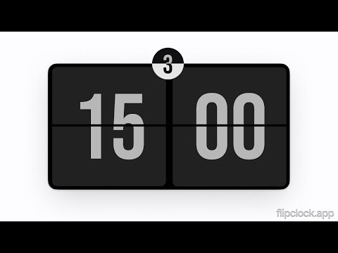 15 Minute Pomodoro Style Timer | Dark Mode Flip Clock for Study & Deep Work
