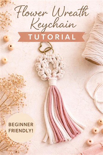 Macrame Flower Wreath Keychain Tutorial PDF | Beginner Friendly | Step by Step | DIY 38-page Pattern | Knot Guide | Instant Download - Etsy