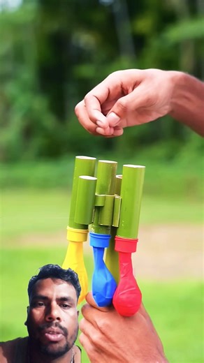 Bamboo Balloon Beat: Handmade Musical Instrument Innovation #idea #crafts