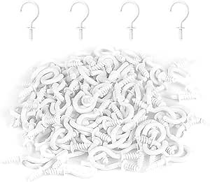 RELBRO 1/2 Inch Small Screw Hooks, Mini Metal Twist in Hooks, White, 100 Pcs