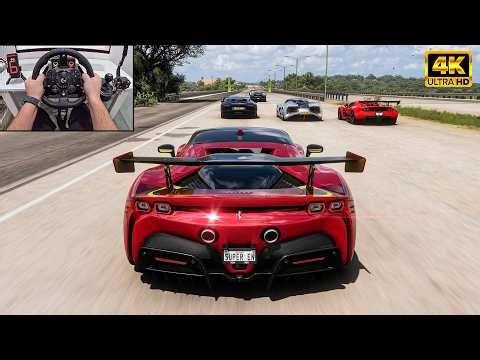 Ferrari SF90 Stradale VS Hypercars - Forza Horizon 5 | Logitech G923 Steering Wheel