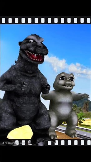 Baby Godzilla vs. Godzilla 1954 #godzillabattleline