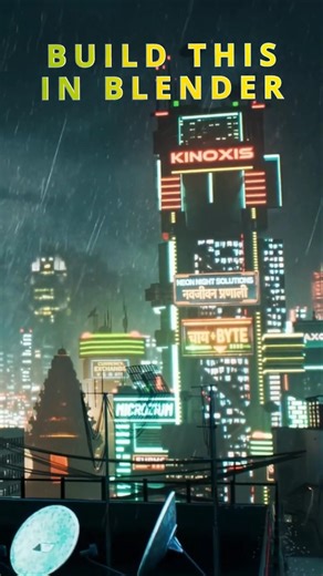 Making a Rainy Cyberpunk City in Blender #cyberpunk #blender3d