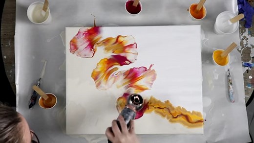 Stunning Split Color Dutch Pour With Vibrant Blends