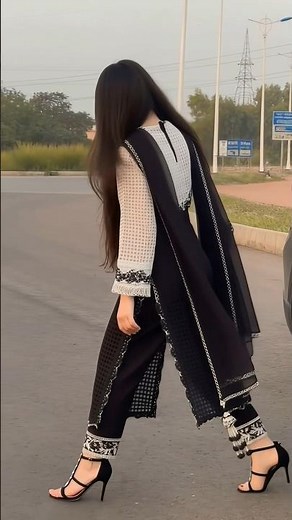 She Walked In Style & Everyone Noticed! 😍🖤🤍 | Black & White Outfit | UK Fashion Shorts #shorts