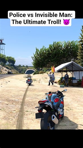 Police vs Invisible Man: The Ultimate Troll! 😈 #gta #gtaonline #gaming #games #gta6