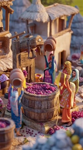 Tiny Women Making Giant Grape Juice! 🍇✨ | Fantasy Cooking #fypシ゚viral #miniwomencooking #trending