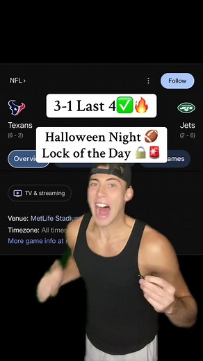 Thursday Night Football Best Bet #NFL #nflpicks #TNF #Halloween #texans #jets NFL Lock of the Day Texans vs Jets Best Bet Thursday Night Football Picks
