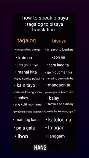 Learn How to Speak Bisaya: Tagalog to Bisaya Guide