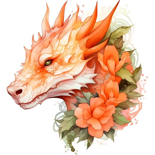 Floral Dragon 10 Cross Stitch Pattern, Fantasy Decor (PDF Pattern) - Etsy