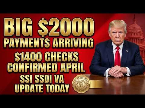 🚨 GOOD NEWS! $2,000 + $1,400 Checks ARRIVING — SSI SSDI VA April Update!