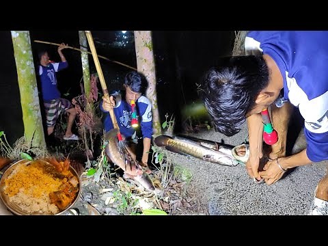 সরাসরি বাংলাদেশের ঐতিহ্যবাহী টেটা দিয়ে মাছ শিকার/রান্না/Bangladesh's Fishing Traditional Methods।