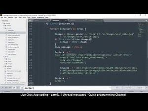 Live chat app | Part61 Show unread messages | Javascript, AJAX, HTML, CSS, JSON, PHP, MYSQL Tutorial