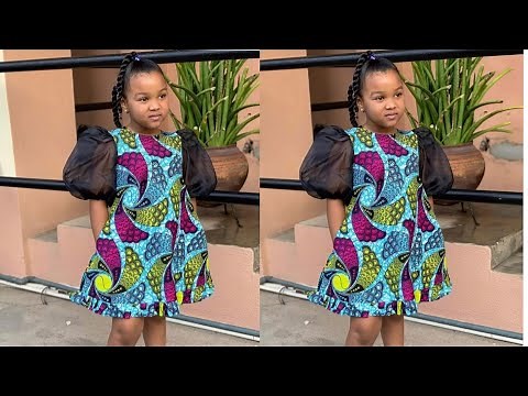 GIRL'S DRESS with PUFFY ELASTIC SLEEVES