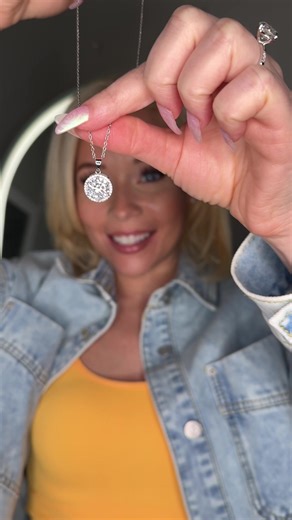 ✨ 18K Gold Plated Pendant Necklace, Free Shipping, also available in Yellow Gold or Rose Gold @Cate & Chloe #womensjewelry #goldplatedjewelry #cateandchloejewelry #pendantnecklace #necklace