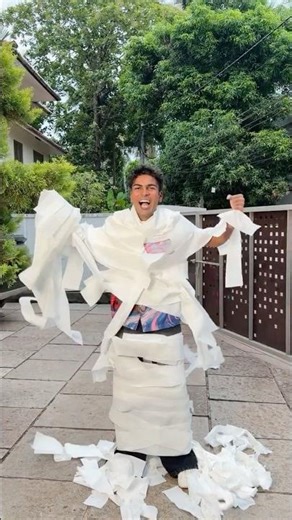 Abin vs Tissue Paper 💪😂 Challenge #shorts