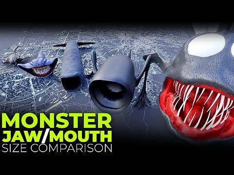 Legendary Sea Monsters Mouth Size Comparison | Sea Eater vs Bloop | Monster Jaw Size Comparison 3D