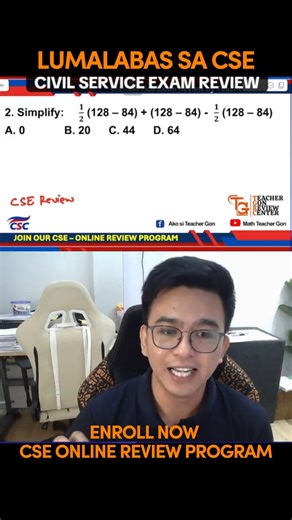208K views · 3.3K reactions | Tara REview tayo for CSE MARCH 2026 - NUMERICAL ABILITY Enroll ka na sa aming TEACHER GON REVIEW CENTER for the upcoming CSE MARCH 2026. #CivilServiceExam #tgrc #CSE2026 #teachergon #CSCPhilippines | Teacher Gon Review and Tutorial Center | Facebook