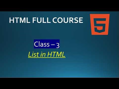 HTML lists in Hindi| Types of list in HTML| Class 3|Ordered list, Unordered list, Description list|