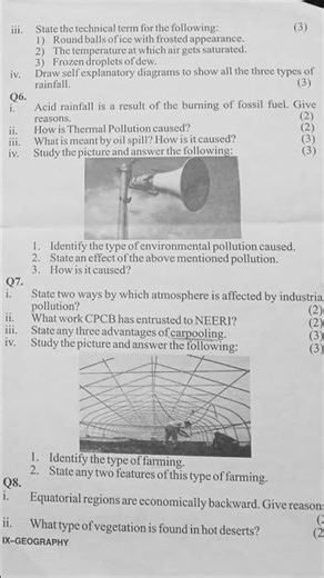 ICSE Board class 9th Geography paper