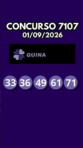 🟣QUINA 7107, VEJA OS NÚMEROS SORTEADOS NA QUINA DE HOJE #quinaresultadosdehoje