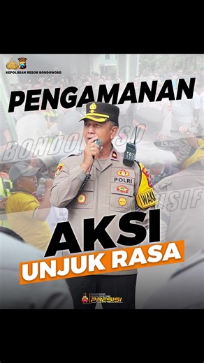 WAKAPOLRES BONDOWOSO PIMPIN LANGSUNG PENGAMANAN AKSI DAMAI DI RAMBAN KULON Wakapolres Bondowoso memimpin langsung pengamanan aksi unjuk rasa yang digelar oleh Kelompok Masyarakat Peduli Desa Ramban Kulon di Balai Desa Ramban Kulon, Kecamatan Cermee, Selasa (10/2/2026). Pengamanan dilakukan secara profesional dan humanis guna memastikan kegiatan berjalan aman, tertib, dan sesuai dengan ketentuan yang berlaku. Sebanyak 23 orang massa aksi menyampaikan aspirasi secara damai tanpa tindakan anarkis. 