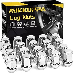 MIKKUPPA 1/2-20 Lug Nuts Replacement for 1987-2018 Jeep Wrangler, 2002-2012 Jeep Liberty, 1993-2010 Jeep Grand Cherokee Aftermarket Wheel - 20pcs Chrome Closed End Lug Nuts