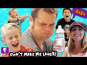 DON'T MAKE ME LAUGH! CHALLENGE with WATER in Mouth   Funny Family Fun HobbyKidsTV - Videos For Kids