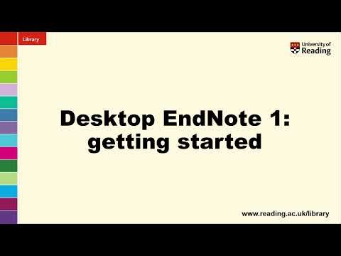 Desktop EndNote 1: getting started