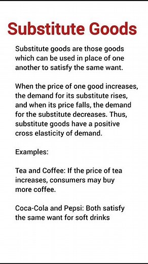 What is substitute goods ? Example of substitute goods #ecopoint #economists
