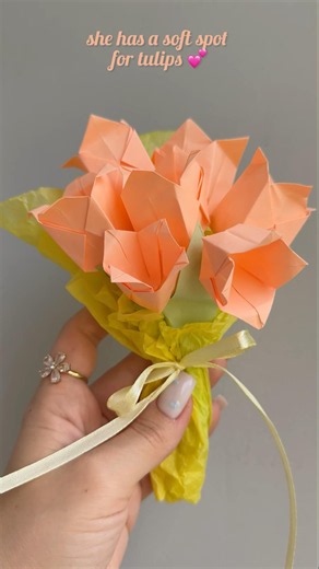 Origami Tulips That Melt Hearts ✨ EASY and CUTEST Diy EVER #diy #viral #trend #craft