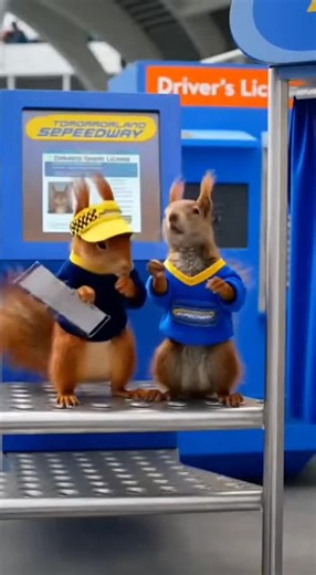 Our licenses from Tomorrowland Speedway are official. Our faces are ridiculous. Ladies and gentlemen, start your engines. 🐿️💳 #tomorrowlandspeedway #tomorrowland #magickingdom #waltdisneyworld #squirrel