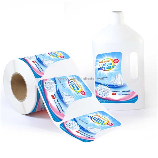Custom Pearl White BOPP Label Packaging Label Sticker Self-Adhesive Paper for Laundry Detergent Bottle Label Waterproof