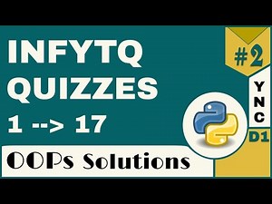 Infytq Object Oriented Programming Using Python | Day 1 Quiz | YouthNationCoders