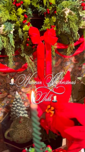 Jennifer McBeath cozy cottage style decor on Instagram: "🎄Happy Saturday Sweet Friends🎄 Today I’m sharing with you my Victorian Christmas table for two. This is my first table of the Christmas season, and I thought it would be fun to share a Victorian themed Christmas table in my library. 🕯️I invite you to join me in welcoming the season of good cheer today, with a step back into yesteryear as we imagine how a Victorian table might have looked all dressed for the Christmas. Happy Christmas se