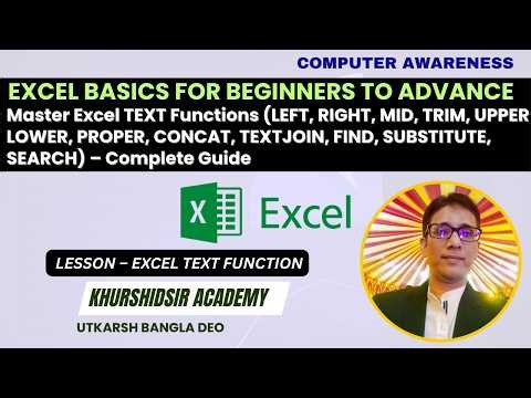 Excel Text Functions Tutorial | CONCAT, TEXTJOIN, SEARCH & More