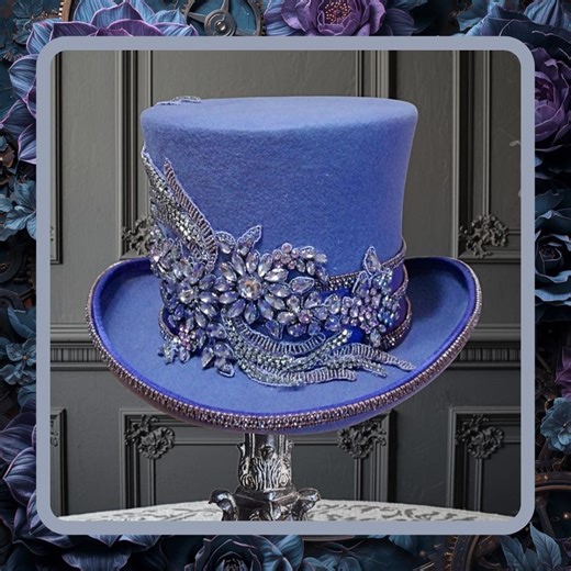 Purple Top Hat With Rhinestones - Etsy