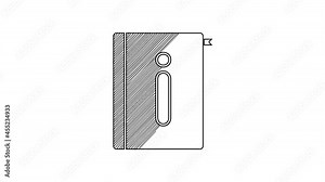 Black line User manual icon isolated on white background. User guide book. Instruction sign. Read before use. 4K Video motion graphic animation